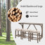 59" Wide 3-Piece Solid Wood Bar Table Set With USB Charging Port And Backless Stools-708088237-708088225