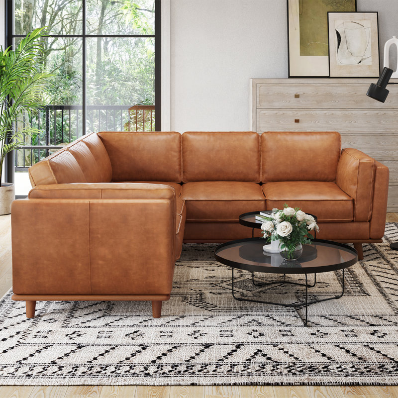 Shanteka L-Shape Corner Leather Sectional Sofa, Ultimate Comfort