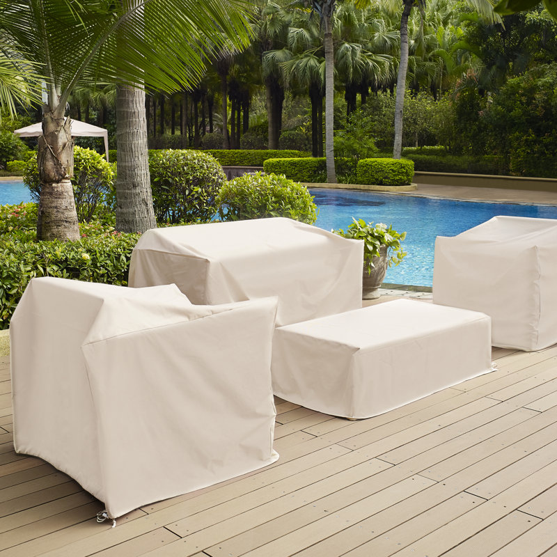 Housse de chaise de patio doublée, Brun clair