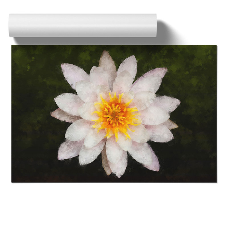 White Lily Flower Painting - Wall Art, 30cm H x 42cm W, Paper