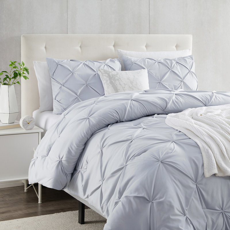 Polyester Duvet Cover & Insert, Queen Duvet + 3 Additional Pieces, Ice Blue