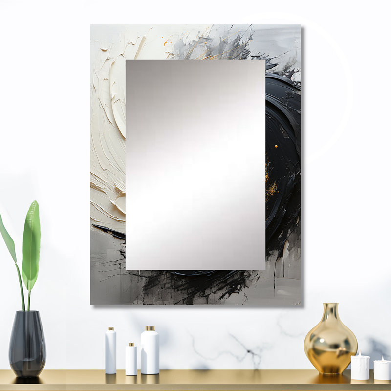 Infinite Motion IV - Abstract Spirals Decorative Wall Mirror, Yellow Mirror, Printed Metal Art, 32" x 24"