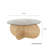 Modern Coffee Table with 100% Tempered Glass Top, 29.5 x 13.8 x 29.5 inches | Stylish Oak & Fume Color | Sturdy 100% Melamine Coated Particle Board Frame, Perfect for Scandinavian-Inspired Living Rooms & Contemporary Spaces-1175137037