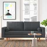 Cohrs 70" Vegan Leather Upholstered Square Arm Sofa