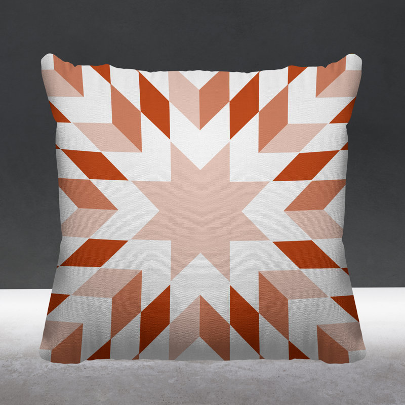 Coussin décoratif intérieur / extérieur Saki Country, L 17 po x H 17 po, Orange