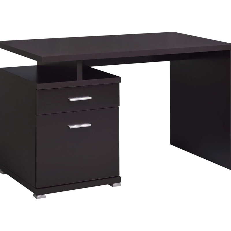 Table de bureau Modern Cappuccino - 2 tiroirs, espace de travail spacieux, organisation efficace, 2 espaces de travail spacieux