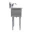 Évier utilitaire en acier inoxydable 18 po x 18,5 po avec cuve et robinet 15 po x 15 po x 13 po