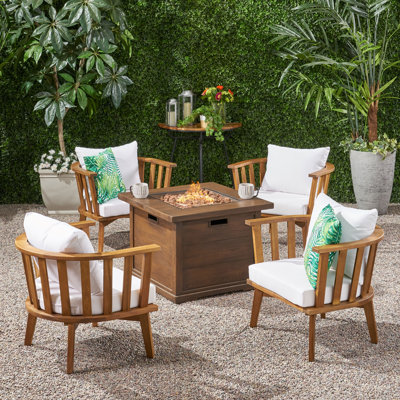 Valerie Acacia 4 - Person Patio Conversation Set with Cushions