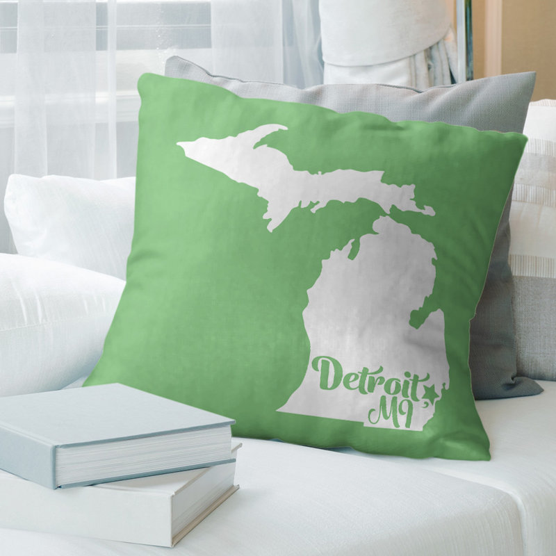 Linen Reversible Throw Pillow, 26" x 26", Green