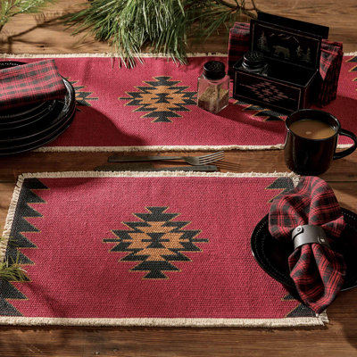 Black Bear Red Dawn Table Runner 13"