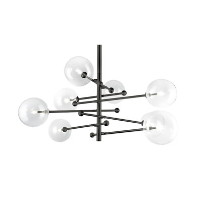 Modern 8 Light Sputnik Linear Chandelier