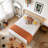 wooden platform bed frame-512729041