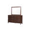Ensemble de chambre à coucher tapissier en similicuir cerise Guylaine 3 & 1