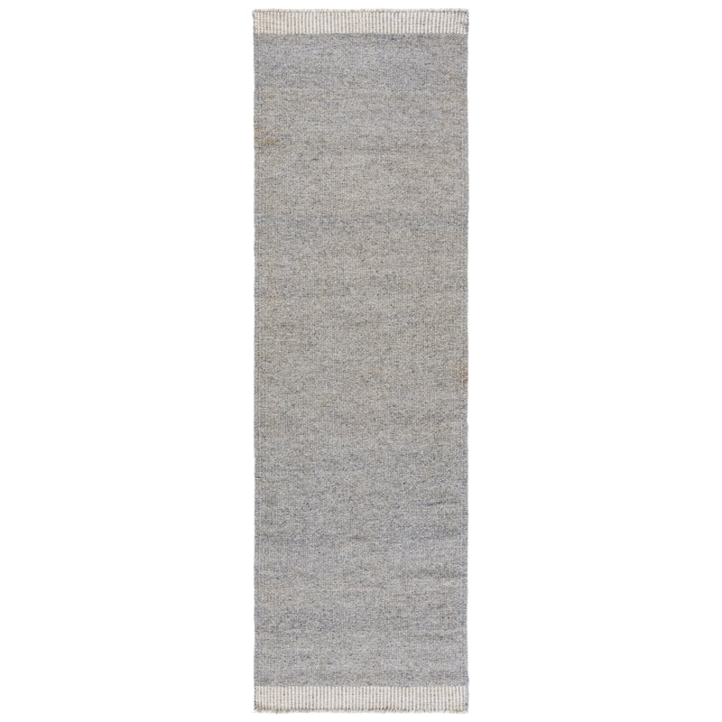 Tapis de couleur unie en coton tissé à la main Vermont, Tapis de couloir 2 pi 3 po x 8 pi