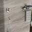 Système de douche en nickel brossé avec pomme de pluie ronde de 10 po et bec de baignoire en cascade - fixation murale, valve, installation facile et désinfection