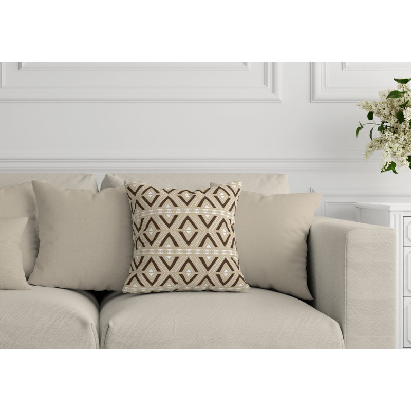 Housse de coussin d'extérieur carré et insert, Beige, L 19 po x H 19 po