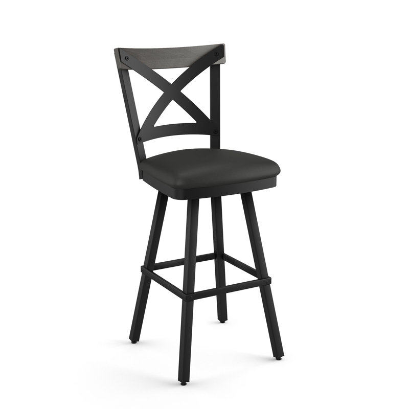 Karsten Swivel Counter and Bar Stool, Bar Stool (30.5" Seat Height), Grey Wood