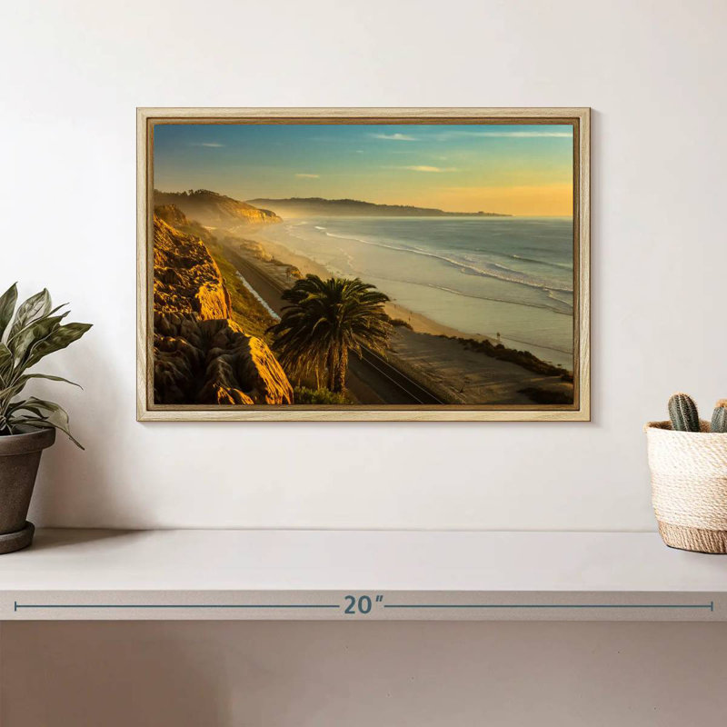 Coucher de soleil Torrey, Cadre flottant en bois naturel, 13 po x 9 po