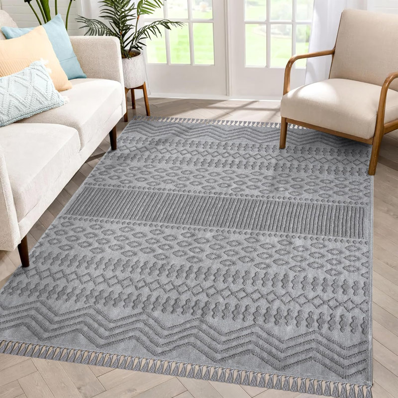 Indoor Area Rugs Low Pile Bedroom Rug Non Slip Floor Mat Washable Carpet Pads for Living Room A125, Rectangle 160 x 230 cm