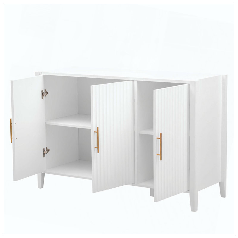 Buffet 3 portes U-Style Wavy, Blanc