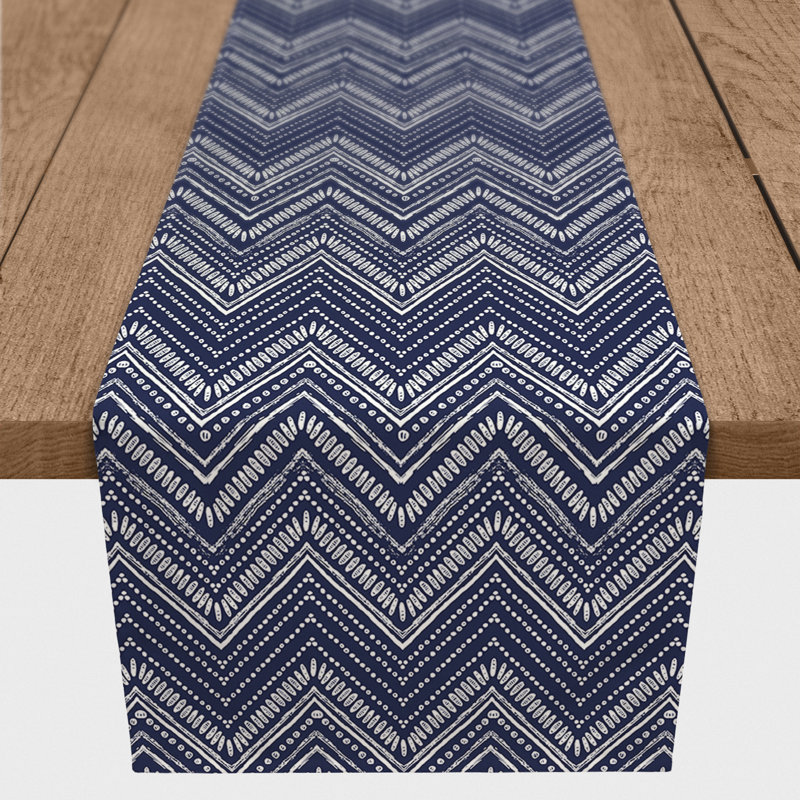 Chemin de table Clarra, 90 po x 16 po, Bleu marine