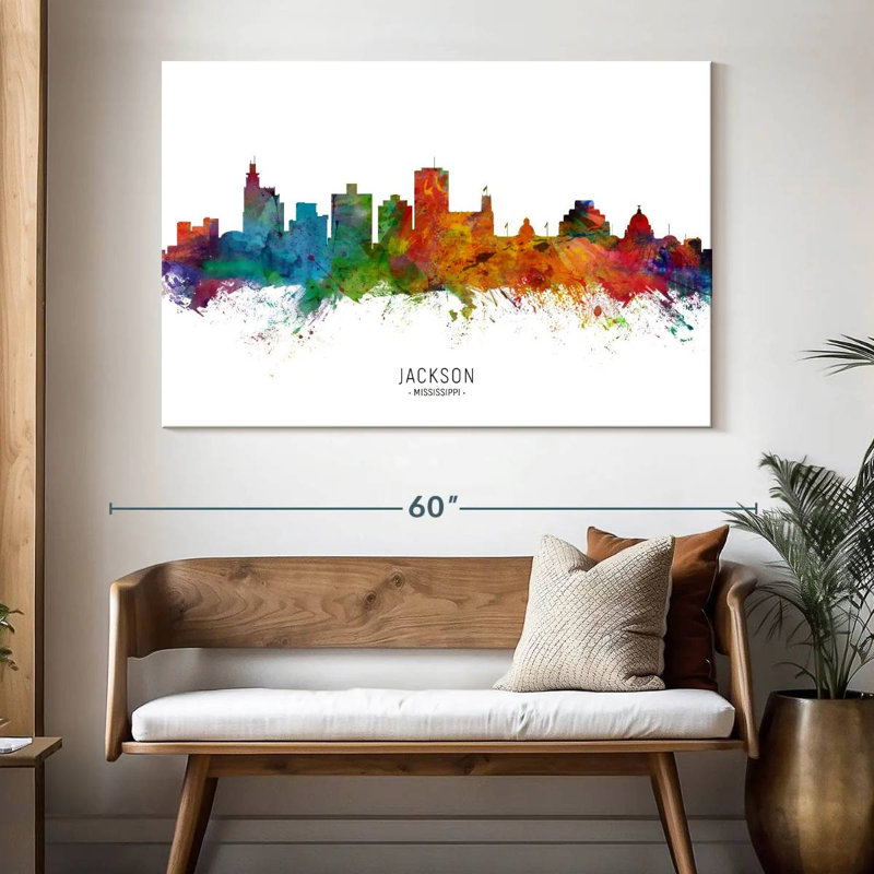 Jackson Mississippi Skyline I, 34" H x 51" W