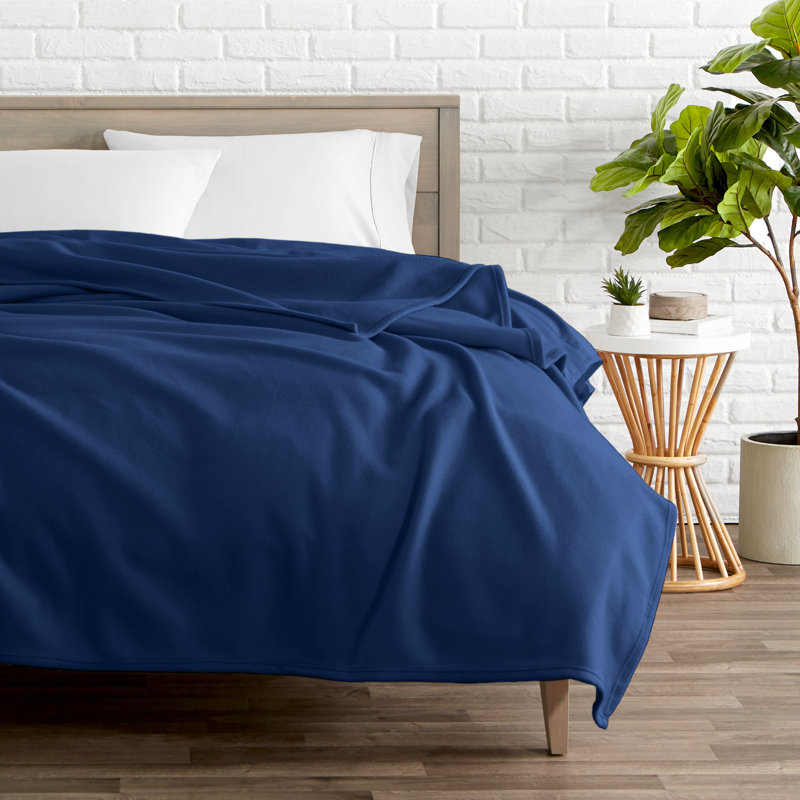 Lightweight Polar Fleece Blanket, Dark Blue, Twin/Twin XL