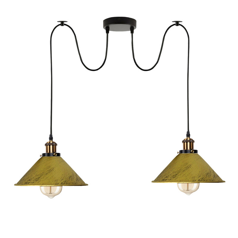 Lofton 2 - Light Gold Cluster Pendant, Brushed Brass
