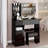 37" Middle Size Left Drawer Desktop Vanity Table and Cushioned Stool-113847167