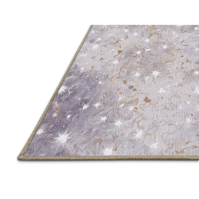 Machine Washable Beige Area Rug, Round 6'