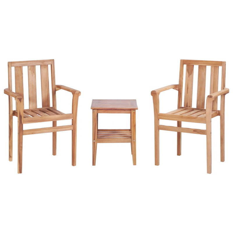 Brocka 2 - Person Wood Patio Dining Set with Square Table