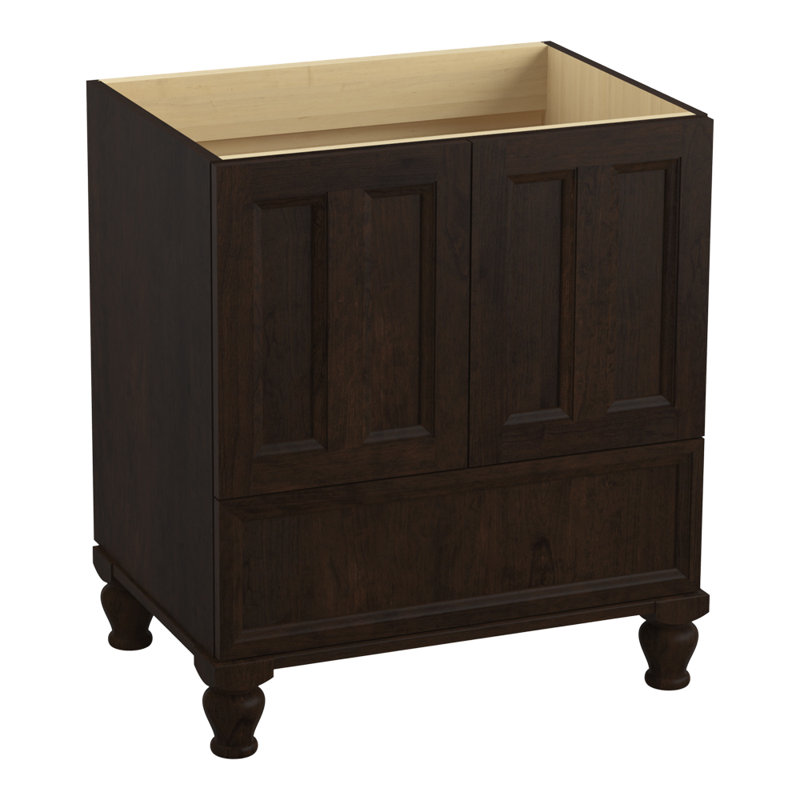 Base de meuble-lavabo 30 po Damask® avec pieds de meuble, 2 portes et 1 tiroir, Suède Claret