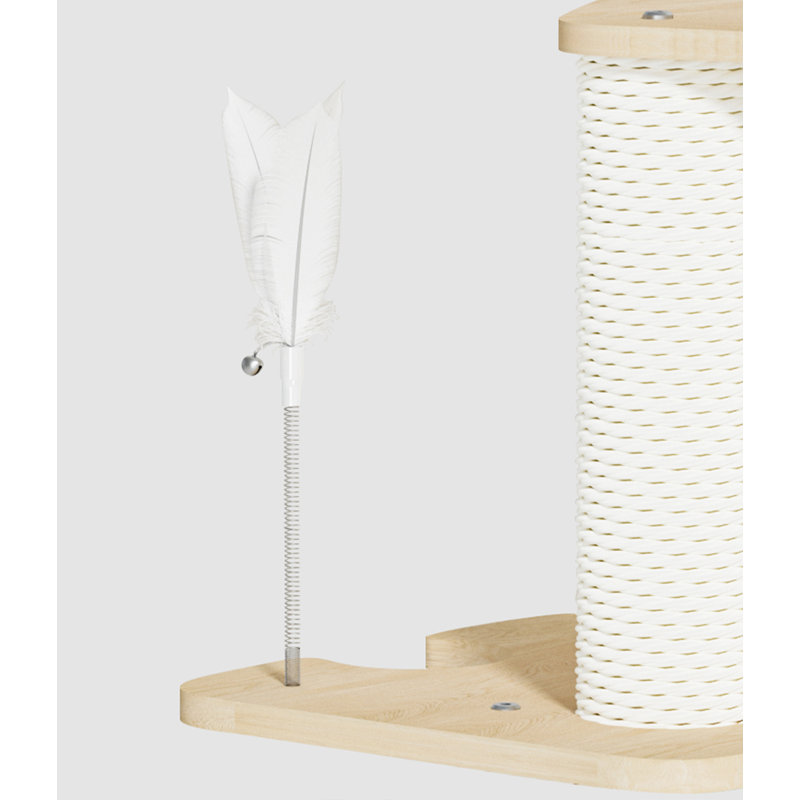 Arbre à chat minimaliste en bois massif avec nid de chat en sisal et velours côtelé pour un usage domestique