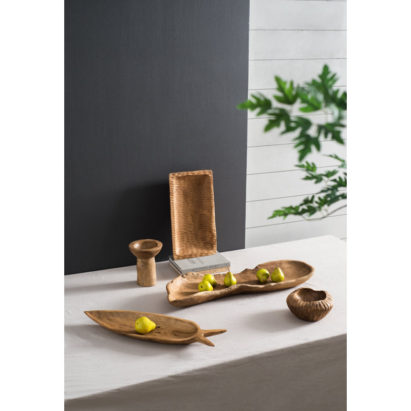 Assiette décorative en bois massif Batruk