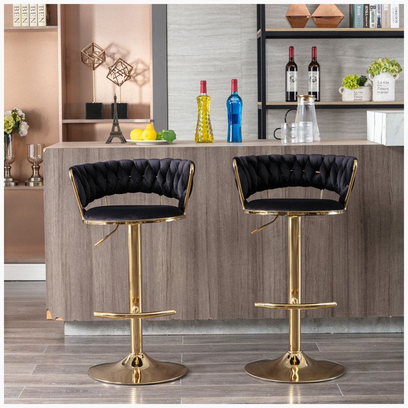 Tabouret pivotant à hauteur réglable, Noir