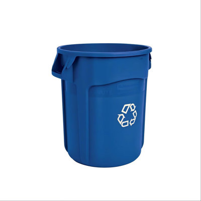 20-Gallon Blue Heavy-Duty Round Trash Can, Outdoor Garbage Bin For Garden, Restaurant & Office