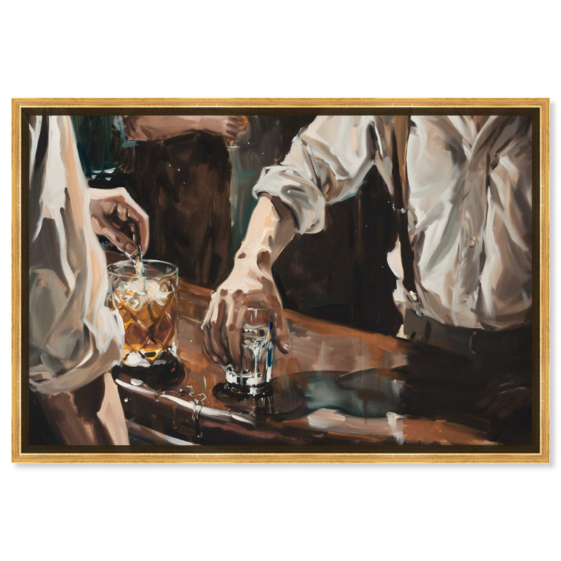 Notoriart Together For Drinks, H 17 po x l 25 po, Encadrement doré