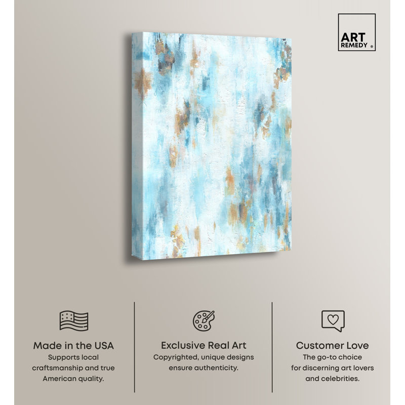 Large Blue and Brown Abstract Canvas Wall Art
