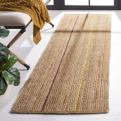 Armgart Natural Fiber Flat Weave Jute Striped Rug