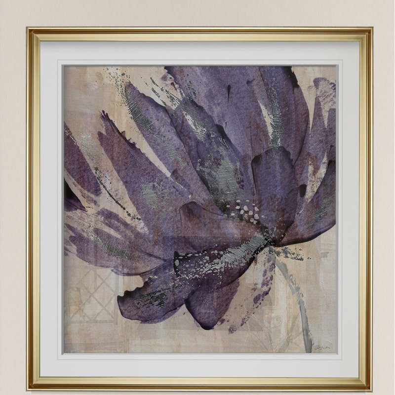 «Mauve» - reproduction d'art, H 24 po x l 24 po x P 2 po, Cadre doré, Doré