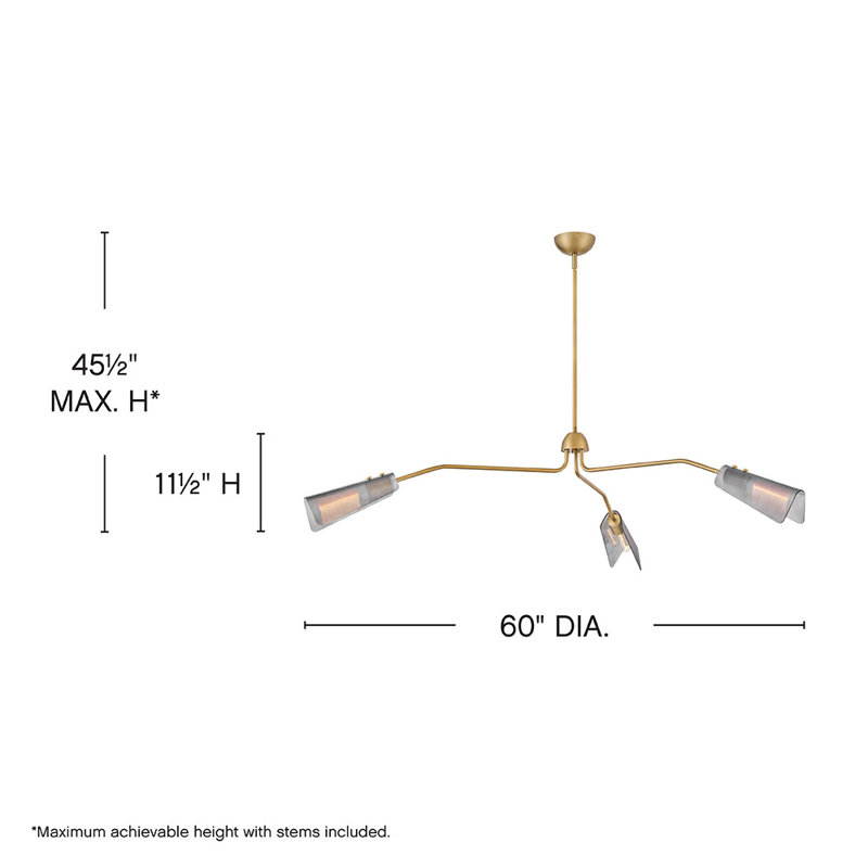 Hinkley Altman Chandelier, Lacquered Brass