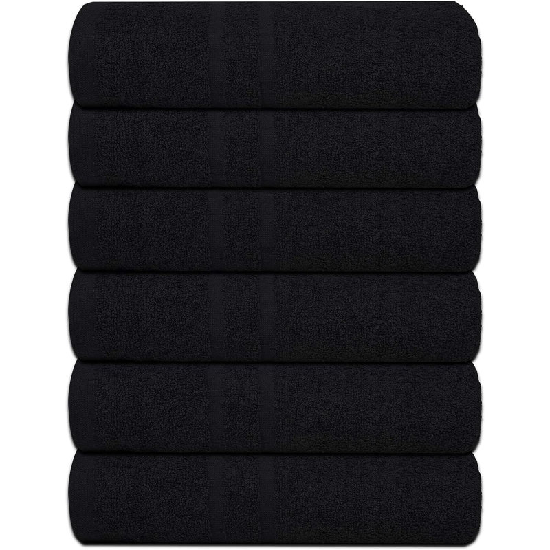 Cotton Bath Towel, Black