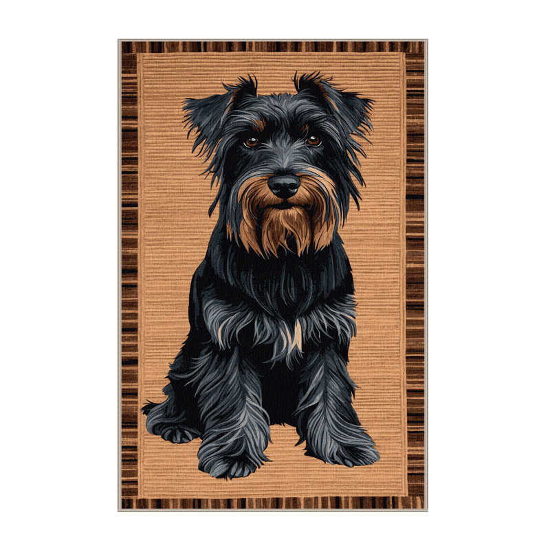  Tapis lavable russe Terrier noir, Rectangle 4pi x 6 pi