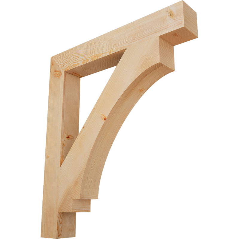 Imperial H W D Wood Bracket / Corbel, Douglas Fir (Smooth), 42" H x 4" W x 36" D
