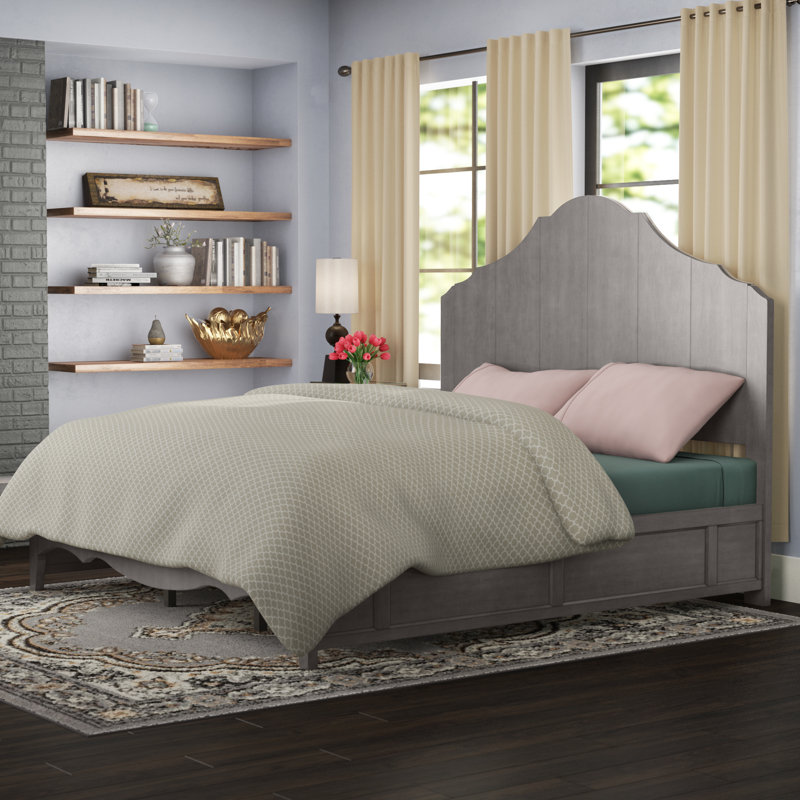 Woodside Solid Wood Bed, Gray, King