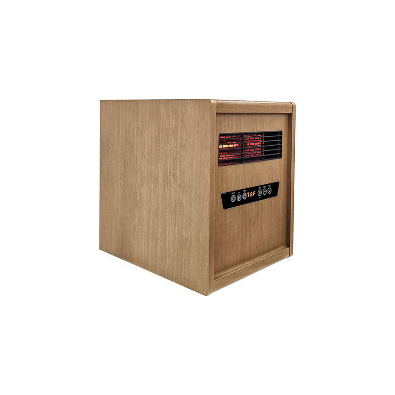 Modern Ember Portable Rolling Infrared Space Heater with LED Touchscreen w/ Remote, Light Oak Wood, Light Oak Wood