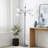 Tarbert 5 Light Adjustable Gooseneck Floor Lamp, Silver, White, Shades 67"H