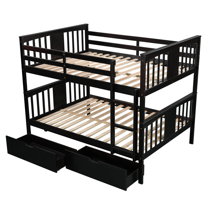 Lit superposé double au-dessus de la chambre à coucher avec tiroirs et conception sécuritaire - papeterie de taille
