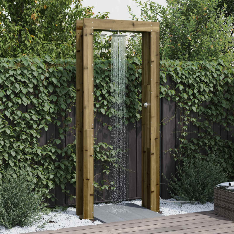 Outdoor Shower and Footwash Spout, Green Oak