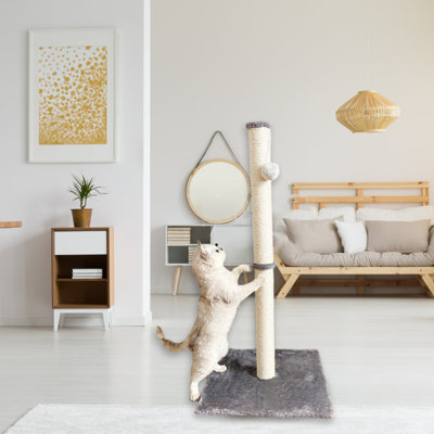 Cat Scratch Post 31.42 In Tall With Hanging Ball